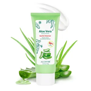 Custom Private Label Natural Organci Skin Care Aloe Vera Vegan Face Wash Cleaner Facial Cleanser For Acne And Sensitive Skin