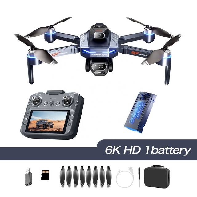 GT8 Screen RC Drone 4k HD Obstacle Avoidance Aerial Photography Quadcopter Brushless Motor Remote Control Aircraft Drone