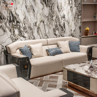 Canapé en cuir véritable Nappa avec cadre en bois massif personnalisable de style italien moderne, 1, 2 ou 3 places, pour salon de villa