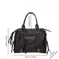 Sac fourre-tout vintage en PU pour femme, grande capacité, avec rivets et franges, sac à bandoulière, sac de voyage