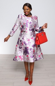 Robe de cérémonie élégante pour femme, longueur genou, à motif floral, style turc, grande taille, OEM, haute qualité - Product Image 1