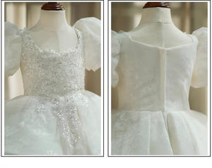 Robe de princesse blanche pour filles Robe d'hôte de piano de passerelle pour enfants <span class=keywords><strong>Tenue</strong></span> de <span class=keywords><strong>mariage</strong></span> et d'anniversaire pour petite fille - Product Image 5