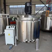 Mélangeur de liquides en acier inoxydable, cuve de mélange avec enveloppe chauffante pour produits chimiques, cosmétiques, détergents, revêtements et aliments