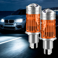 Ampoule de phare à lentille de projecteur mini H4 Bi-LED 160W avec double faisceau haut/bas magnétique Plug-and-Play pour voitures et motos