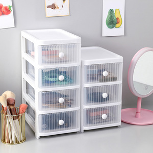 Desktop Drawer Storage <b>Box</b> 4 Tier Transparent With <b>White</b> Frame For Office Stationery Cosmetics And Sundries Organizing - Product Image 3