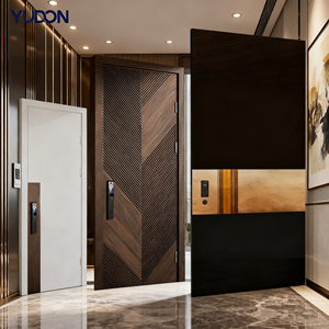 Puerta de Entrada Exterior de Diseño Moderno, Antirrobo y de Seguridad, de Acero Inoxidable YUDON <span class=keywords><strong>DOOR</strong></span>, para Apartamento, Villa u Hotel, Construcción Reforzada - Product Image 2