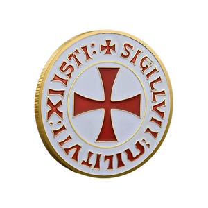Templare <span class=keywords><strong>cavalieri</strong></span> sfida monete oro <span class=keywords><strong>argento</strong></span> placcato in metallo Samurai distintivi per souvenir e regali - Product Image 3