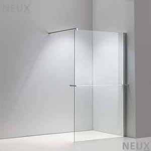 Nouvelle <span class=keywords><strong>paroi</strong></span> <span class=keywords><strong>de</strong></span> <span class=keywords><strong>douche</strong></span> <span class=keywords><strong>coulissante</strong></span> sans cadre NEUX European 2026 avec porte <span class=keywords><strong>coulissante</strong></span> en verre trempé transparent et étagère intégrée - Product Image 1