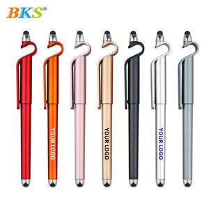 Caneta Gel Inovadora BKS <span class=keywords><strong>3</strong></span> em 1 com Ponta Stylus e Suporte para Telefone, Largura de Escrita de 0,5mm, Tinta Preta, Plástico, Logotipo Personalizado, Uso em Escritório e Escola, China - Product Image 1