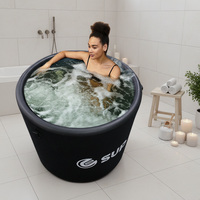 Grande baignoire spa gonflable 90x76cm, bain de glace gonflable, seau à glace gonflable multifonctionnel personnalisé