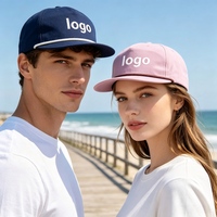 Casquettes de baseball personnalisées à 5 panneaux souples et non structurées, en polyester/nylon, à profil bas et haut, style hip-hop, à visière plate