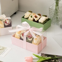 Boîtes en papier d'emballage de dessert macaron personnalisées en gros boîtes à biscuits rectangulaires avec couvercle transparent écologique