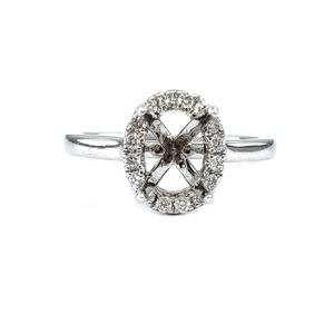 KOK Bijouterie fine personnalisée de bonne qualité en or blanc 18 carats avec diamant véritable forme ovale bagues de fiançailles pour femmes en livraison directe - Product Image 1