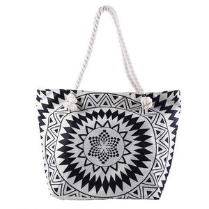 Summer New Bohemian Digital Print <b>Beach</b> <b>Bag</b> Travel Sports Fitness Storage Tote <b>Bag</b> <b>Large</b> Capacity Canvas Shopping <b>Bag</b> - Product Image 1