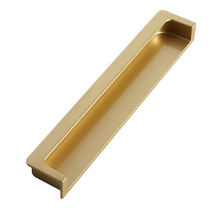 GQK Contemporary Iron/Aluminum Gold Color Furniture Handle for Kitchen <strong>Bedroom</strong> Dresser - Product Image 1