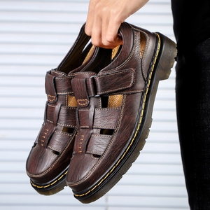 Sandalias de Cuero para Hombre 2025, Duraderas, Antideslizantes, Casuales, para Senderismo y Actividades al Aire Libre, Resistentes al Sol, Dropshipping - Product Image 4
