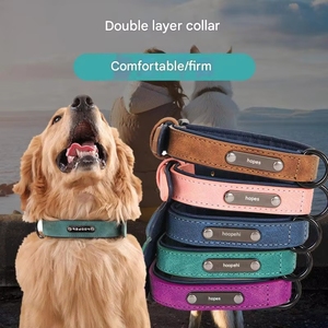 Collares de Cuero Personalizados para Perros, Coloridos, con Placas de Identificación Grabadas, para la Identificación y el Estilo de las Mascotas, los Más Populares del <span class=keywords><strong>2026</strong></span> - Product Image 4