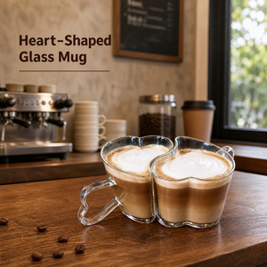 Tazza in Vetro Creativa da 350ML con Manico a <span class=keywords><strong>Cuore</strong></span>, Tazza da <span class=keywords><strong>Caffè</strong></span> per Regalo di San Valentino - Product Image 6