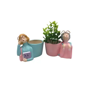 Conjunto criativo de vasos de cerâmica para plantas e plantadores de suculentas