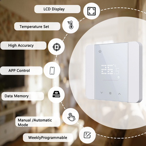 Tuya Alexa Google WIFI Thermostat pour chauffage au sol chaud maison avec bande de bordure détachable à écran tactile LED ultra-mince - Product Image 6