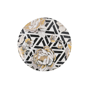 Polonia Venta caliente antiguo 24k chapado en oro <span class=keywords><strong>vajilla</strong></span> <span class=keywords><strong>set</strong></span> floral de la placa de la cena de cerámica de porcelana - Product Image 4