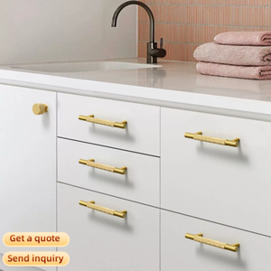 Sang trọng hiện đại tủ bếp xử lý đôi-màu T-Bar Vàng đen trắng ngăn kéo kéo xử lý sản xuất đồ nội thất Chất lượng cao - Product Image 4