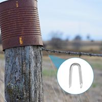 300 attaches en fil de fer barbelé galvanisé en forme de U, 0,1x0,54 pouces, pour clôtures en bois, jardins et grillages à poules
