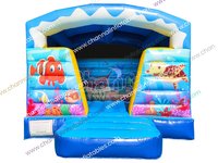 Château gonflable commercial pour enfants sur le thème de La Reine des Neiges avec toboggan, idéal pour la location d'événements et de fêtes