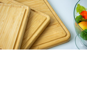 Tabla de cortar de bambú rectangular con asa antibacteriana para uso en la cocina - Product Image 3