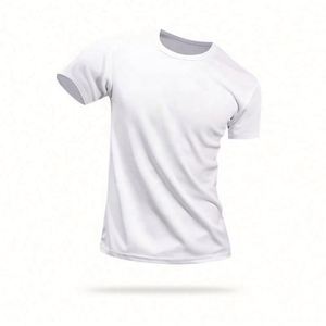 Casual Jersey Fabric Blank Design T-<b>Shirt</b> Soft Polyester Heat-Transfer Printed Custom Logo Quick Dry Fit Men - Product Image 2