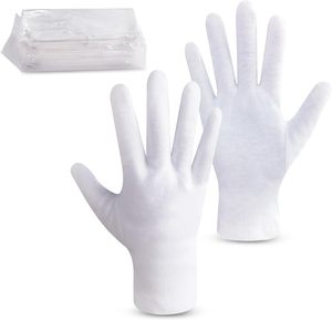 Gants hydratants pour les mains en coton blanc naturel respirant de qualité supérieure pour le soin de nuit des mains sèches et de l'eczéma - Product Image 1