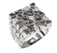 Anello Personalizzato in Argento Sterling 925 Placcato Rodio, Lucido e Satinato, Gioiello da Uomo alla Moda per Matrimonio