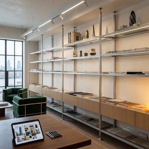 Floor-to-ceiling Partition <strong>Shelves</strong> Aluminum Profile Display Racks and <strong>Collection</strong> Display Cabinet for Fine Art Business Display - Product Image 2