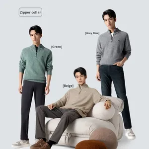 {Camisa Cloud Mist} Suéter de Punto Holgado y Cómodo de Manga Larga para <span class=keywords><strong>Hombre</strong></span> VICUTU, 100% Lana de Oveja, Hecho en China - Product Image 5