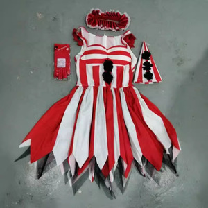Robe de sorcière à carreaux pour Halloween, taille M-XL, imprimé TV & <span class=keywords><strong>film</strong></span>, en polyester, pour femme adulte, déguisement de fête, costumes de <span class=keywords><strong>cirque</strong></span> - Product Image 6