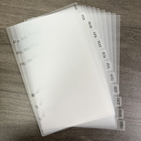 Système d'enveloppe d'argent de papeterie de budgétisation minimaliste 6 trous inserts en plastique givré planificateur A5 diviseur mensuel 12 onglets séparateurs