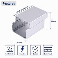 Boîtier de commande en aluminium 74*90*130mm, profilé extrudé avec fentes de guidage pour PCB, IP54, pour appareils électroniques et instruments, OEM