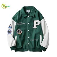 Veste d'université verte foncée pour hommes et femmes, étiquette porte-bonheur personnalisée, taille américaine