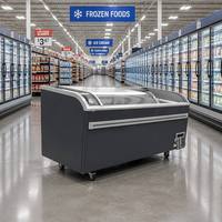 Congelador Comercial Curvo Transparente en Forma de Arco con Enfriamiento Directo y Control Digital para Supermercados