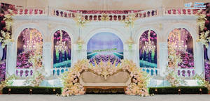 Marco colgante indio tradicional moderno Panel de fondo de escenario de boda real con Panel tallado dorado para decoraciones - Product Image 4