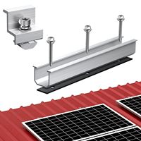 Rel Pemasangan Panel Surya SOEASY untuk Atap Trapesium Logam Aluminium 6005-T5 Permukaan Anodized Desain Universal Kemiringan 0-15 Derajat Mini