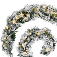 Guirlande de Noël en PVC floqué effet rotin avec lumières LED, 270 cm, pour décorations murales et de porte, approvisionnement direct usine transfrontalier