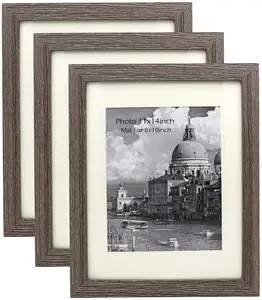 Wide Big Frame Molding Barn木材Rustic Photo Frameのため11x14インチ画像、マットfor8x10inch写真、Setの3 Pieces