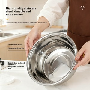 Passoire microporeuse en acier inoxydable avec bols mélangeurs, bols à <span class=keywords><strong>salade</strong></span> empilables épaissis pour la préparation, la cuisson et le service des aliments - Product Image 2