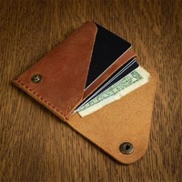 Dompet Koin Kulit Sapi Retro Grosir Pabrik, Kulit Asli Minimalis Mini untuk Pria, Custom