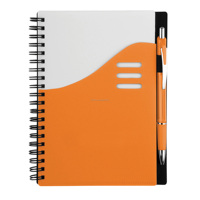 Notebook A5 à spirale personnalisé, en plastique, couverture Flexible PP avec stylo