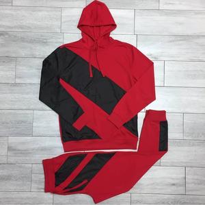 Survêtement de Sport deux couleurs, nouveau Design, Jogging, poche latérale zippée pour téléphone, Logo personnalisé, survêtement à manches longues imprimé pour garçons - Product Image 1