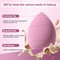 BS-MALL Ensemble de 14 éponges de maquillage sans latex, éponge à fond de teint triangulaire en velours avec étui, logo personnalisé, vente en gros