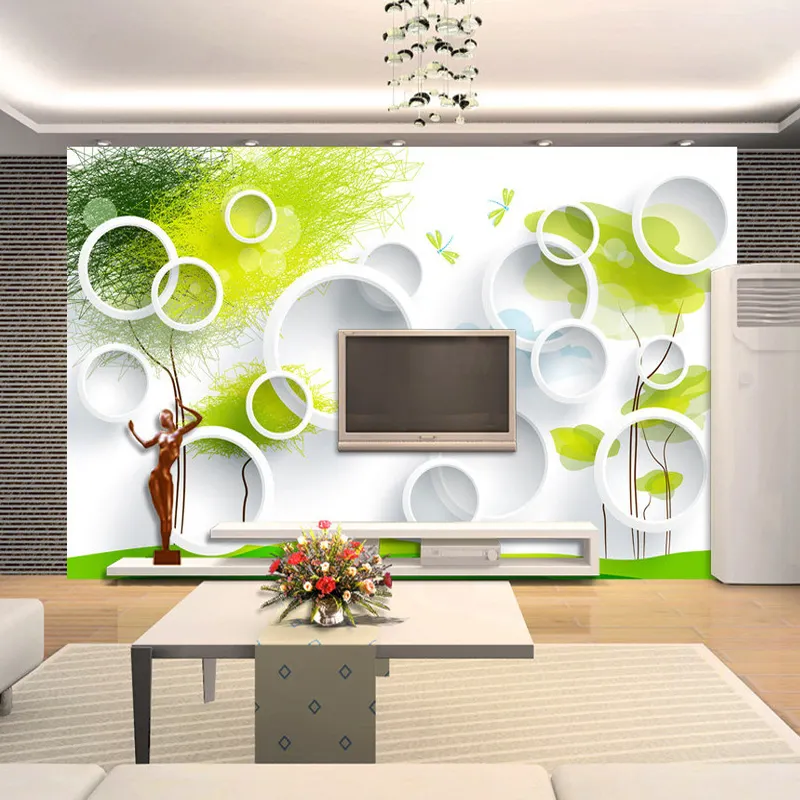 Custom Photo Wallpaper Abstract Tree 3D Circles Living Room Sofa TV Background Wall Paper Modern Art Painting 3D Mural Wallpaper
