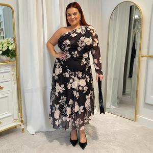 Ropa de mujer personalizada Maxi <span class=keywords><strong>vestido</strong></span> con capucha de flores de talla grande <span class=keywords><strong>Curvy</strong></span> Casual largo cuello en V manga <span class=keywords><strong>fiesta</strong></span> Club cadera círculo <span class=keywords><strong>vestido</strong></span> de mujer - Product Image 1